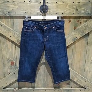 DAVID KAHN DARK DENIM JEAN BERMUDA SHORTS SIZE 26 WOMENS Y2K LONG